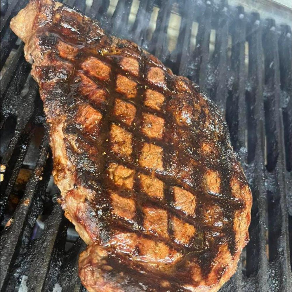Ribeye searing on the charbroiler